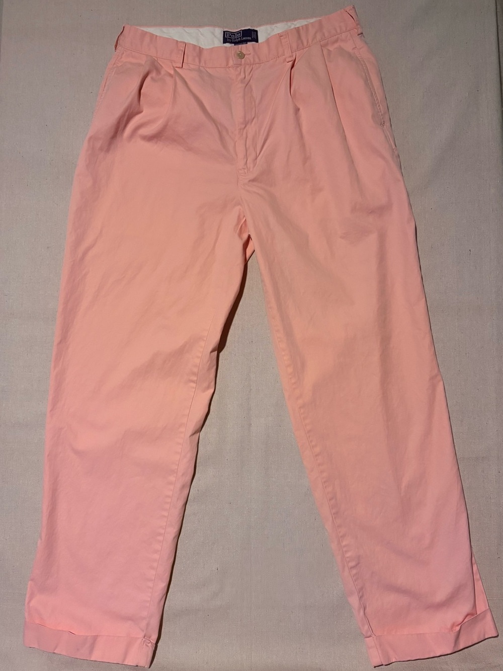 Polo Ralph Lauren Pink Chino Pants Cuffed Hem 35/32